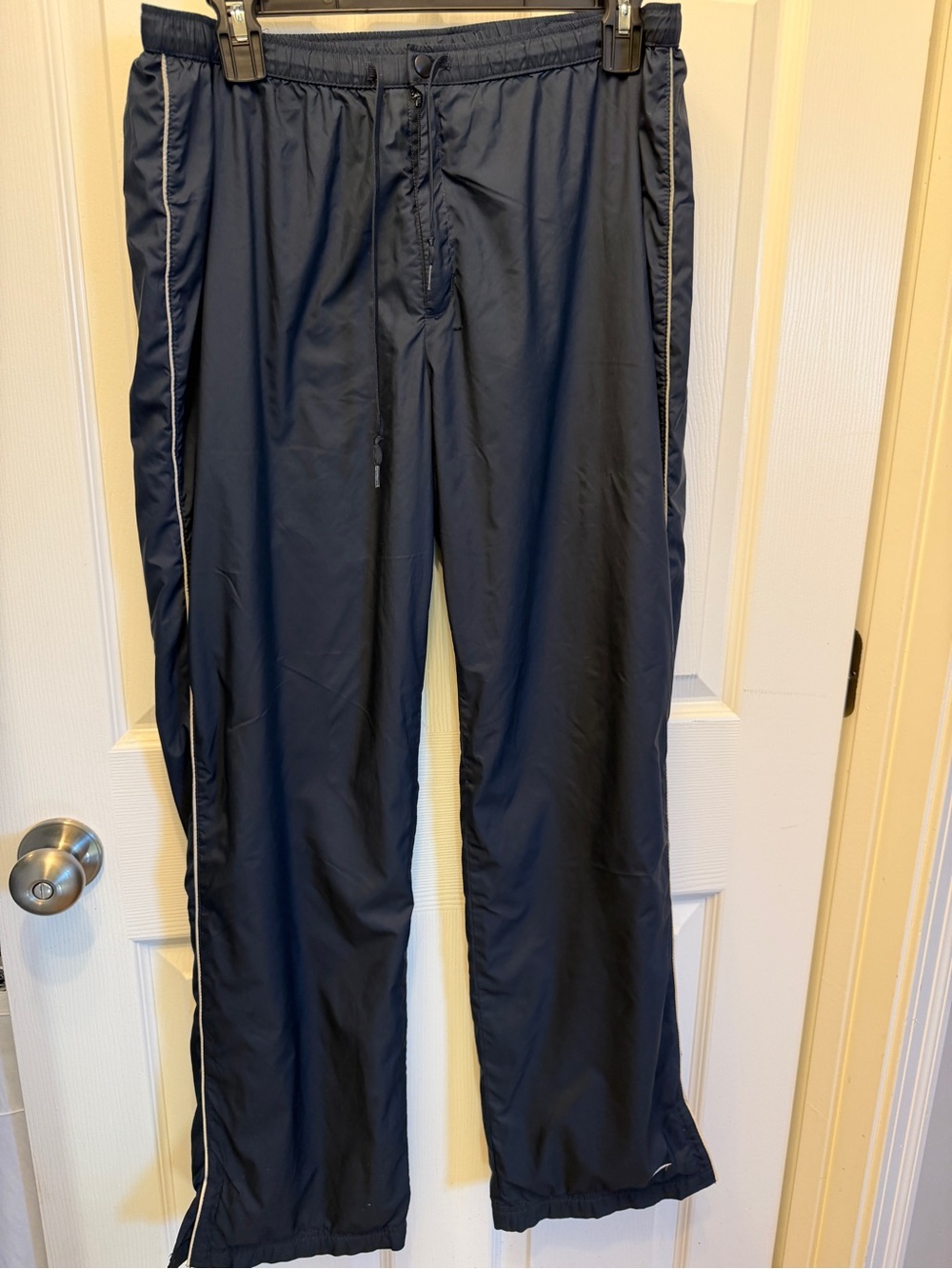 Women’s Navy Track Pants with Side Stripe